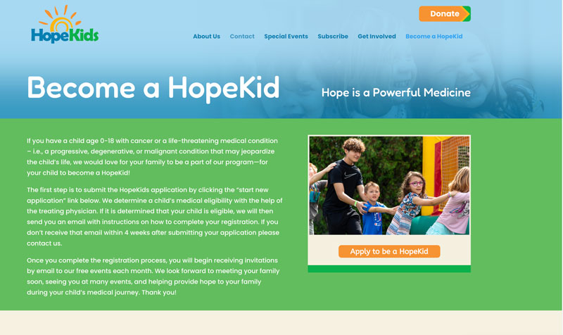 How to apply for HopeKids